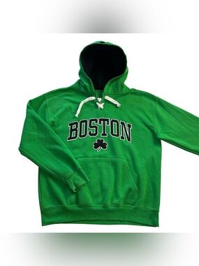 Boston Celtics NBA Bay State Gear Men M Shamrock Lace Up Hoodie Sweatshirt Green